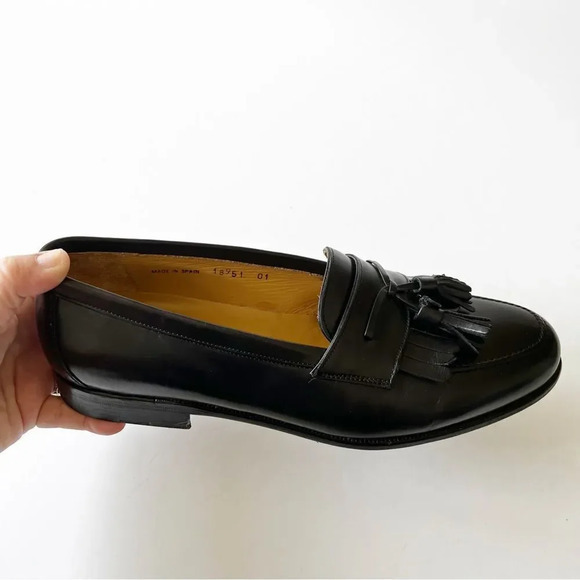 Mezlan Santander Black Leather Loafer Men’s Size 8M Kiltie Work Dress Shoe Spain main image 8
